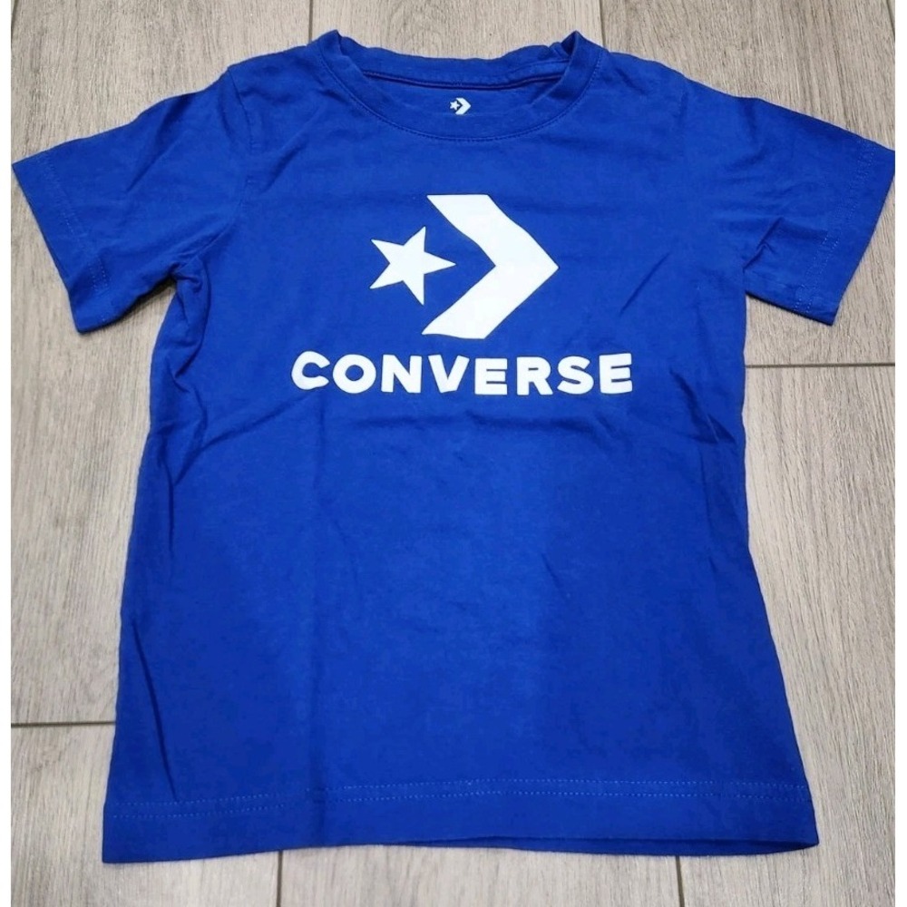 Converse Softstyle Graphic T-Shirt Kids Size 6 Medium‎ Blue 100% Cotton